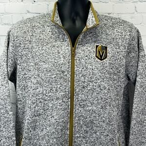 Las Vegas Golden Knights Full Zip Fleece Sweater Jacket NHL Gray M Medium